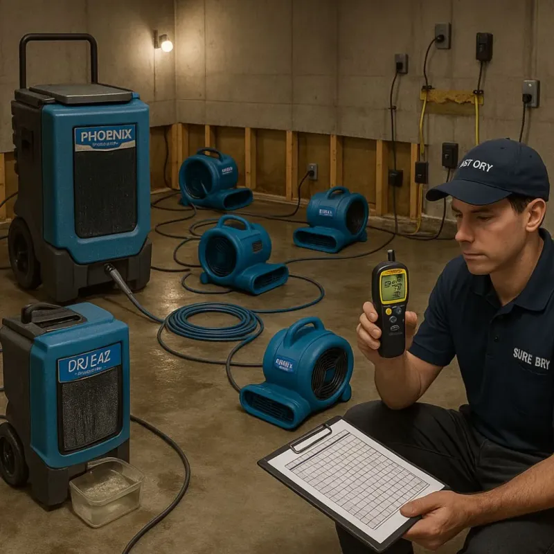 Structural Drying and Dehumidification process in University City, MO